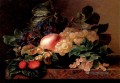 Trauben Erdbeeren Ein Pfirsich Haselnüsse und Beeren Johan Laurentz Jensen Blume